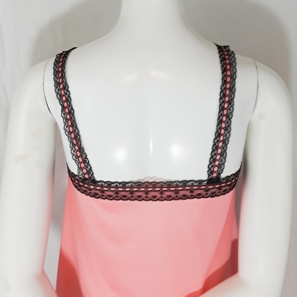 Vintage Van Roalte Pink Black Eyelet Lace Slip 32 - Picture 10 of 11